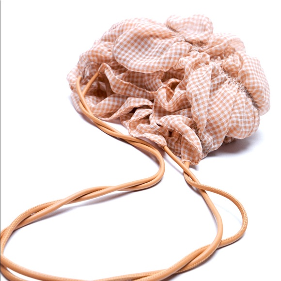 Zara new with tags Gingham Organza bag pin and blue - Picture 4 of 6